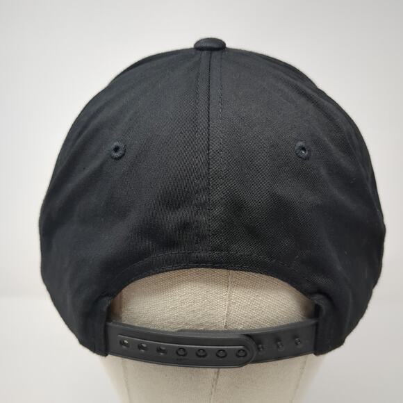 Volcom Stone Logo Snapback Hat Solid Black One Size Embroidered 6 Panel - Picture 6 of 9